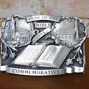 Vintage Belt Buckle Year of the Bible 1983